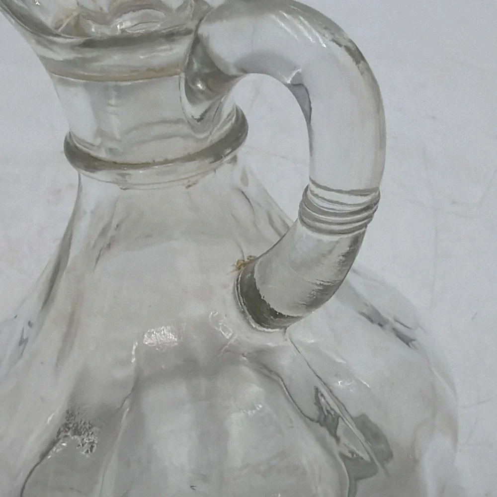 Vintage 1950's Anchor Hocking Cruet Oil Dressing Pressed Glass C Stopper